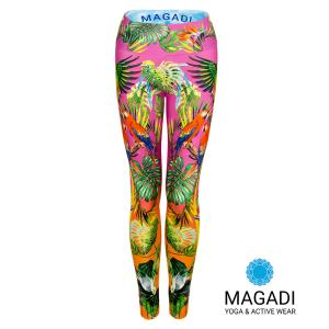 Leggings - Magadi-Designprint Tropical , enges Bein